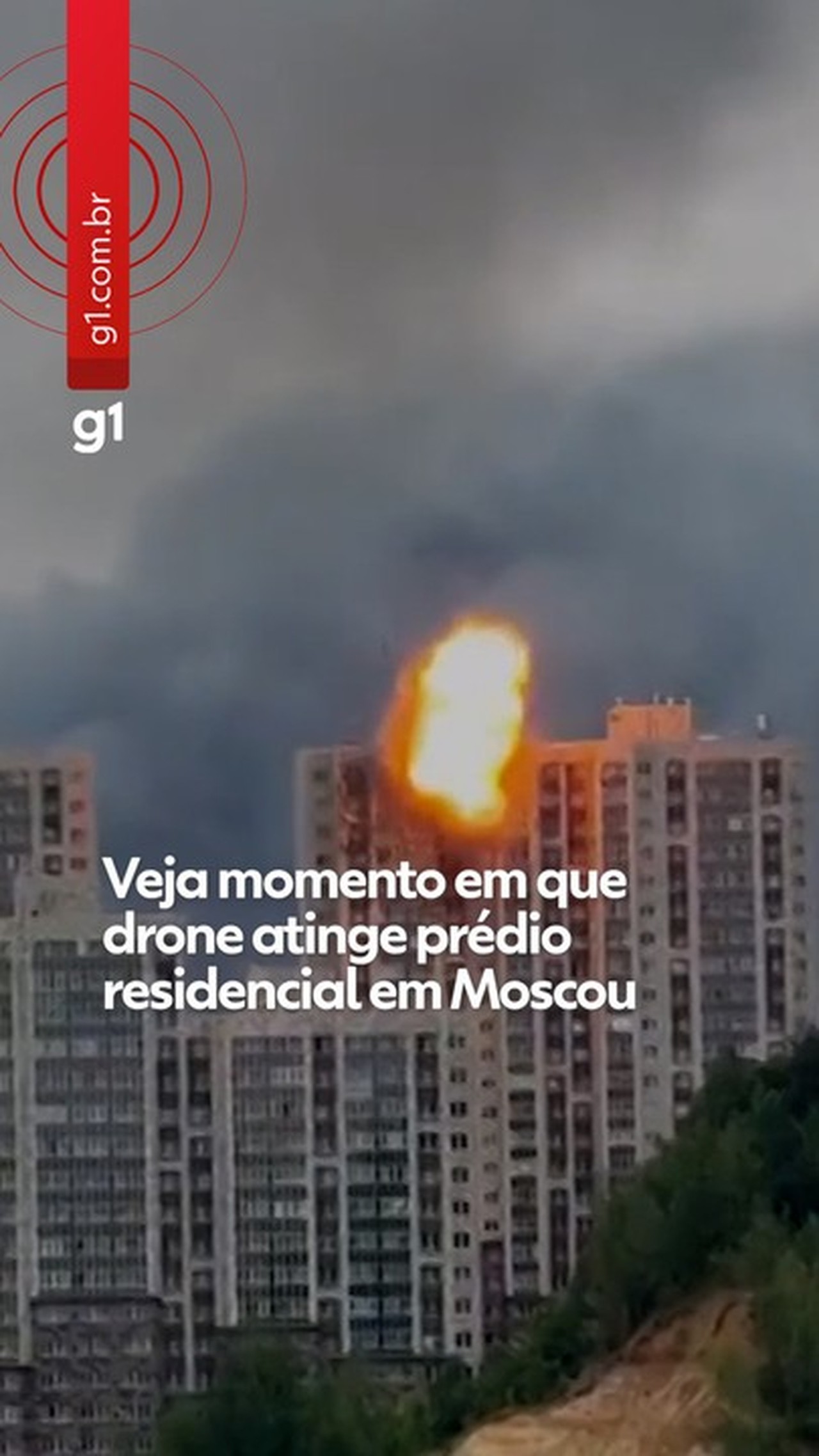 VÍDEO mostra momento em que drone atinge prédio residencial em Moscou